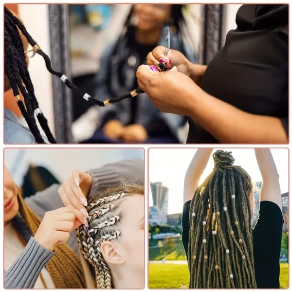 48pcs Dreadlock Crochet Hook Set with Bent Latch Needles in Assorted Sizes, Hair Braiding Tools with Carrying Case - Mixed Colors - Image 2
