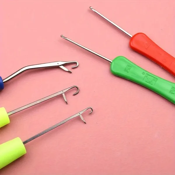 48pcs Dreadlock Crochet Hook Set with Bent Latch Needles in Assorted Sizes, Hair Braiding Tools with Carrying Case - Mixed Colors - Image 7